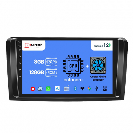 Navigatie Mercedes-Benz ML (2005-2011), Android 12, 8GB RAM 128GB, DSP, SIM 4G, Carplay si Android auto, ecran 9 inch [3]