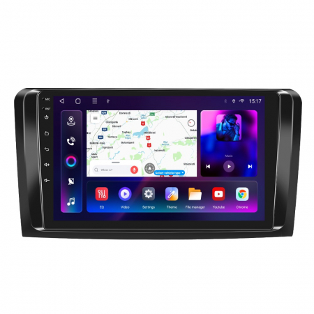 Mercedes-Benz ML (2005-2011) - Navigatie Mercedes-Benz ML (2005-2011), Android 12, 8GB RAM 128GB, DSP, SIM 4G, Carplay si Android auto, ecran 9 inch