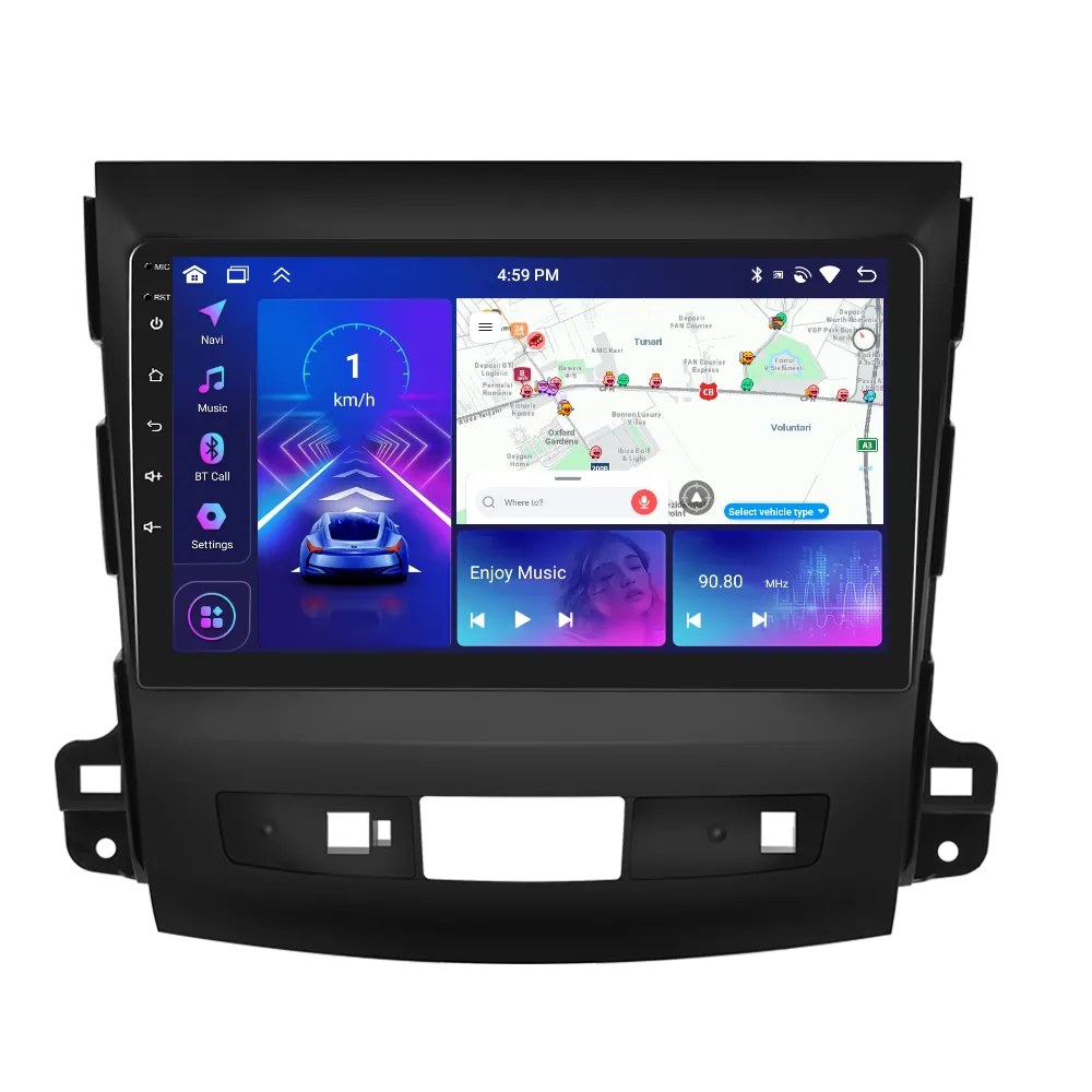 Mitstubishi Outlander (2008-2015) - Navigatie Mitstubishi Outlander / Peugeot 4007 / Citroen C-Crosser (2008-2015), Android 13, 4GB RAM 64GB, DSP, Carplay si Android auto, ecran 9 inch