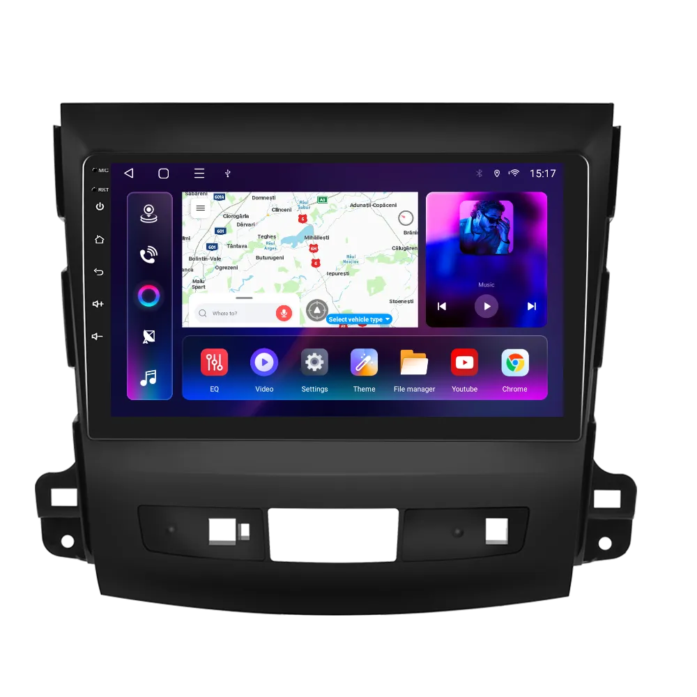 Mitstubishi Outlander (2008-2015) - Navigatie Mitstubishi Outlander / Peugeot 4007 / Citroen C-Crosser (2008-2015), Android 13, 4GB RAM 64GB, SLOT SIM 4G, DSP, Carplay si Android auto, ecran 9 inch