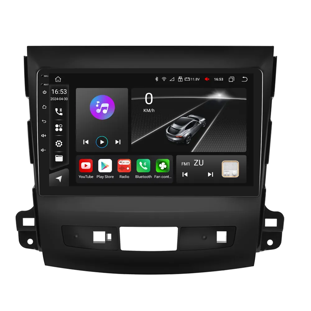 Mitstubishi Outlander (2008-2015) - Navigatie Mitstubishi Outlander / Peugeot 4007 / Citroen C-Crosser (2008-2015), Android 13, 8GB RAM 128GB, SLOT SIM 4G, DSP, Carplay si Android auto, ecran 9 inch