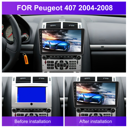 Navigatie Peugeot 407 (2004-2008), Android 12, 8GB RAM 128GB, SLOT SIM 4G, DSP, Carplay si Android auto, ecran 9 inch [6]