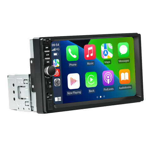 PROMOTII % - Navigatie MP5 Player Auto 1DIN Universal, CarPlay si Android Auto, Bluetooth, USB frontal, RCA Subwoofer, ecran 7 Inch