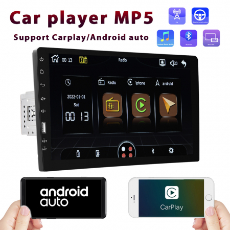 Navigatie MP5 Player Auto 1DIN Universal, CarPlay si Android Auto, Bluetooth, USB frontal, RCA Subwoofer, ecran 9 Inch [9]