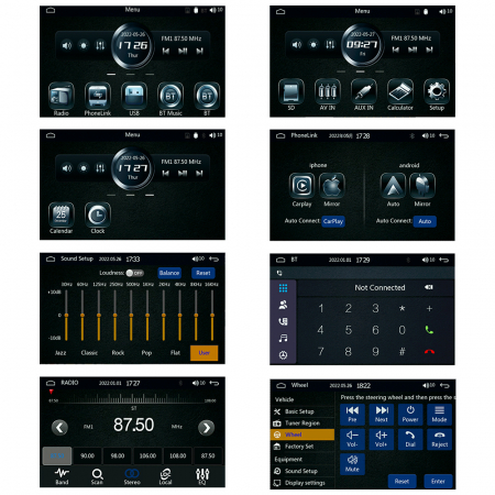 Navigatie MP5 Player Auto 1DIN Universal, CarPlay si Android Auto, Bluetooth, USB frontal, RCA Subwoofer, ecran 7 Inch [7]