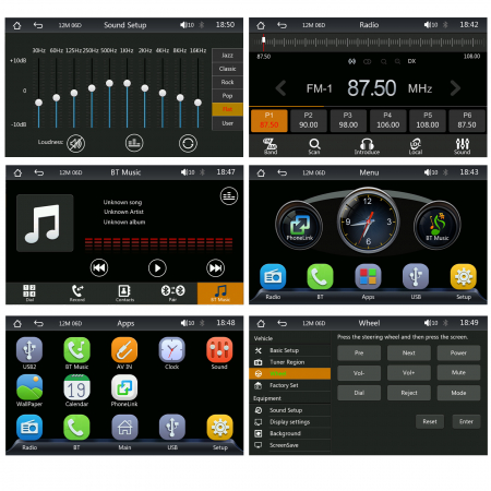 Navigatie MP5 Player Auto 2DIN Universal, cu Carplay si Android Auto Wireless, Bluetooth, USB. 4x60W, ecran tactil 7 inch [14]