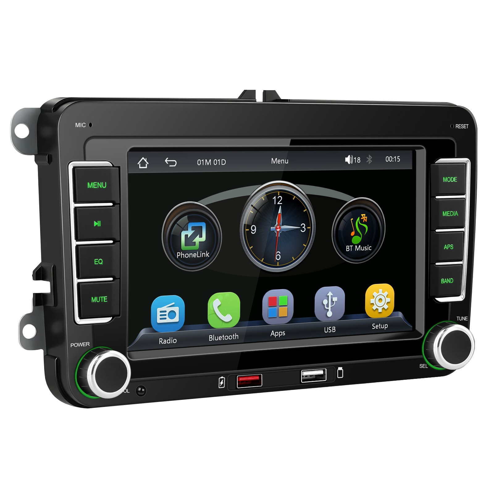 Navigație MP5 Player auto Volkswagen Skoda Seat, ecran 7 inch, CarPlay și Android Auto Wireless, Bluetooth, FM AM RDS, USB, 4x45W, ecran 7 inch HD RSG [0]