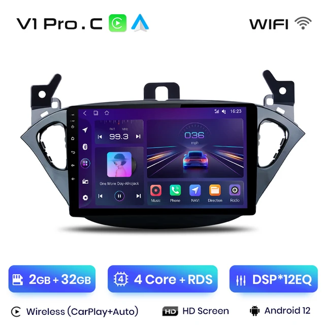 Navigatie Opel Corsa E (2015-2019) cu Android 12, DSP 2GB RAM 32GB ROM, CarPlay si Android Auto Wi-fi, Youtube, Waze, ecran HD 9 Inch [1]