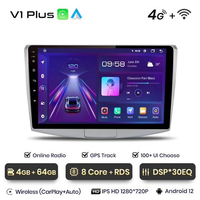 Navigatie Passat B6|B7|CC cu Android 12,DSP 4GB RAM 64GB ROM, SIM 4G CarPlay si Android Auto Wi-fi, Youtube, Waze, ecran HD 10.1 Inch [1]