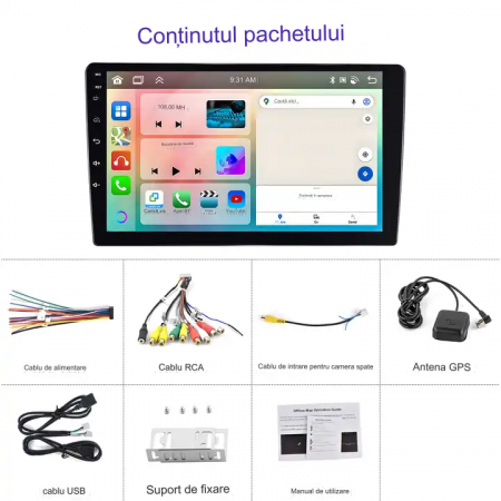 Navigatie Passat B6|B7|CC cu Android 2GB RAM 64GB ROM, Android 13,PREMIUM 2023, cu CarPlay si Android Auto Wi-fi, Youtube, Waze, ecran HD 10.1 Inch [19]