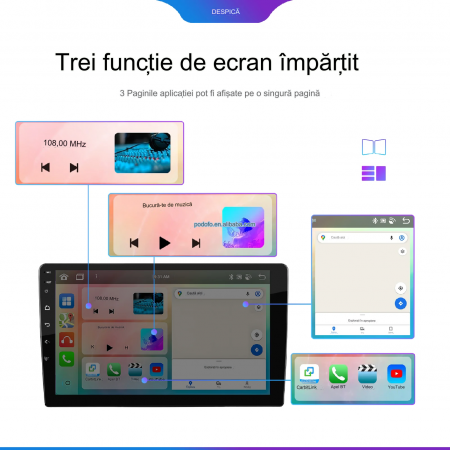 Navigatie Passat B6|B7|CC cu Android 13, 4GB RAM 64GB ROM, DSP, cu CarPlay si Android Auto Wi-fi, Youtube, Waze, ecran FHD 10.1 Inch [5]