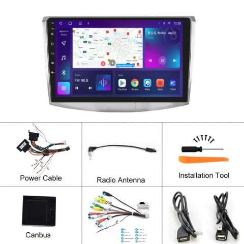 Navigatie Passat B6|B7|CC cu Android 2GB RAM 32GB ROM, Android 13, CarPlay si Android Auto Wi-fi, Youtube, Waze, ecran HD 10.1 Inch [10]
