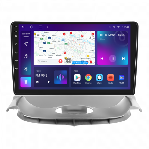 Peugeot 206 (2002-2010) - Navigatie Peugeot 206 (2004-2008) Citroen C2 (2006-2013) cu Android, 4GB RAM 64GB ROM, cu SLOT SIM 4G, DSP, ecran 9 Inch, Carplay si Android Auto
