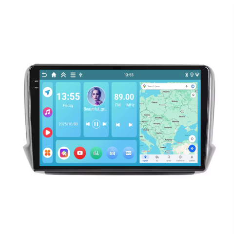 Peugeot 208-2008 (2012-2019) - Navigatie Peugeot 208-2008 (2012-2019), Display INCELL, Android 15, 4GB 128GB, DSP, CarPlay si Android Auto ecran 10 Inch