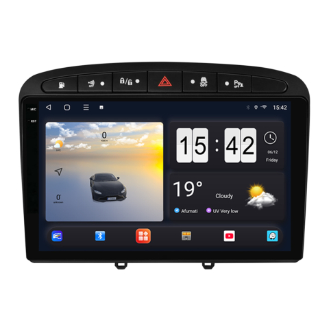 Peugeot 308 (2006-2013) - Navigație Android dedicată 2K QLED Octa-Core UIS8581A cu SIM 4G, CarPlay și Android Auto