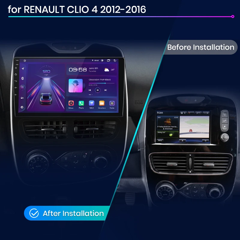 Navigatie Renault Clio 4 (2012-2019), 2GB RAM 32GB ROM, Android 12, CarPlay si Android Auto Wi-fi, Youtube, Waze, ecran HD 10.1 Inch [2]