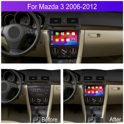 Navigatie Mazda 3 (2006-2012) cu Android, 8GB RAM 128GB ROM, cu SLOT SIM 4G, DSP, ecran 9 Inch,Carplay si Android Auto [1]