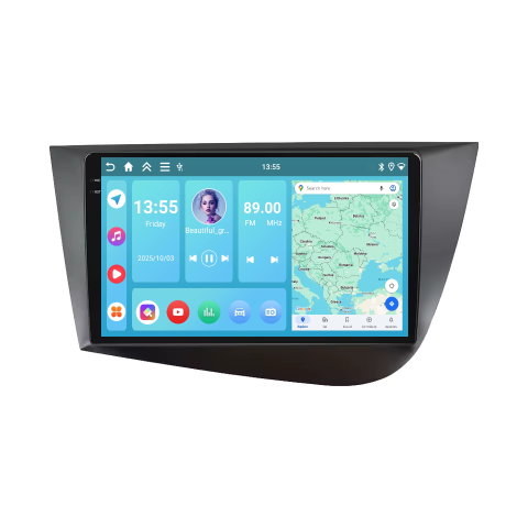 Toledo (2004-2015) - Navigatie Seat Leon MK2 (2005-2012),  Display INCELL, Android 15, 4GB 128GB, DSP, CarPlay si Android Auto ecran 9 Inch