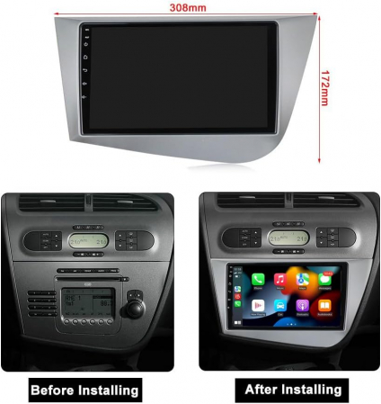 Navigatie Seat Leon MK2 (2005-2012), 8 GB RAM 128 GB Android 12, DSG, SIM 4G, Carplay si Android auto,ecran 9 Inch [4]