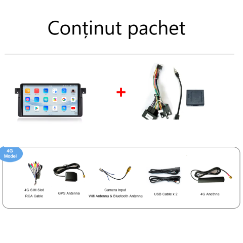 Navigatie BMW E46 (1998-2005) Android 14, 12GB RAM, 256GB ROM, Ecran 9.33 inch 2K QLED [4]