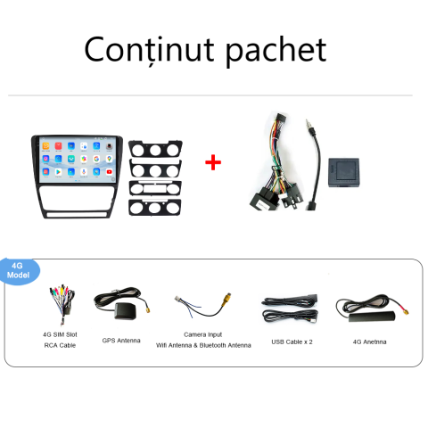 Navigatie Skoda Octavia 2 (2004-2013) Android 14, 12GB RAM, 256GB ROM, Ecran 10.33 inch 2K QLED, Ramă Neagră [4]