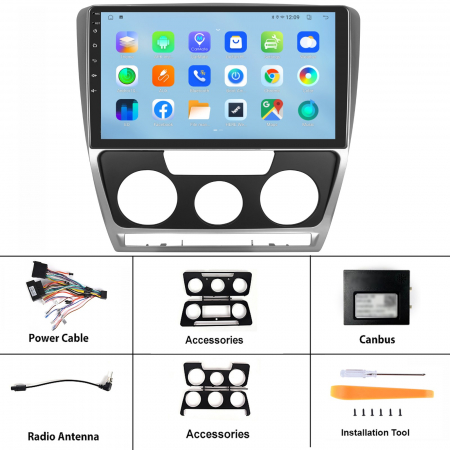 Navigatie Skoda Octavia 2 (2004-2013) Display INCELL, Android 15, 4GB 128GB, DSP, CarPlay si Android Auto ecran 10 Inch [5]