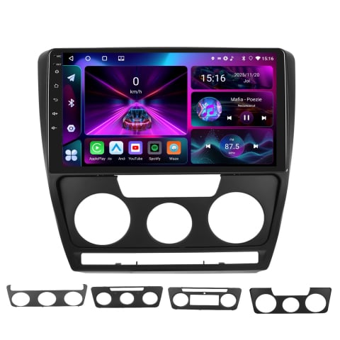 Navigatie dedicata - Navigatie Skoda Octavia 2 (2004-2013) cu Android 13, 4GB RAM 64GB ROM, CarPlay si Android Auto Wi-fi, Youtube, Waze, ecran HD 10.1 Inch
