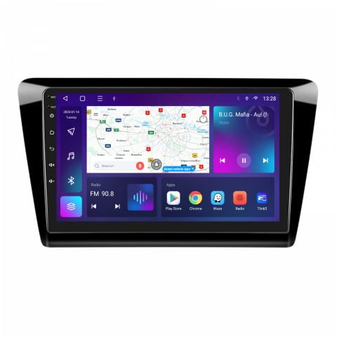 Skoda Rapid (2013-2018) - Navigatie Skoda Rapid (2013–2018) cu Android 12, 4GB RAM 64GB ROM, SIM 4G, CarPlay si Android Auto, DSP, ecran 9 inch