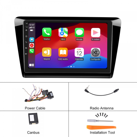 Navigatie Skoda Rapid (2013–2018) cu Android 12, 4GB RAM 64GB ROM, SIM 4G, CarPlay si Android Auto, DSP, ecran 9 inch [11]