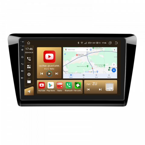 Navigatie Skoda Rapid (2013–2018) cu Android 12, 8GB RAM 128GB ROM, SIM 4G, CarPlay si Android Auto, DSP, ecran 9 inch [2]