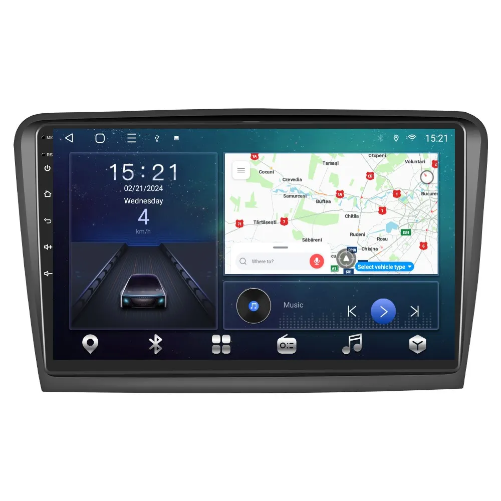 Superb 2 (2008-2015) - Navigatie Skoda Superb 2 (2008-2015) cu Android 12, 4GB RAM 64GB ROM, DSP, SIM 4G, ecran 10.1 Inch,Carplay si Android Auto