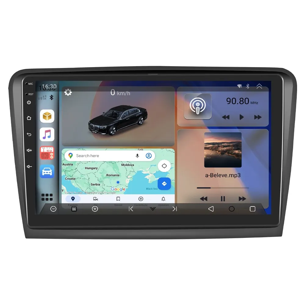 Superb 2 (2008-2015) - Navigatie Skoda Superb 2 (2008-2015) 2K QLED cu Android 10, 4GB RAM 32GB ROM, SLOT SIM 4G, ecran 10.1 Inch,Carplay si Android Auto