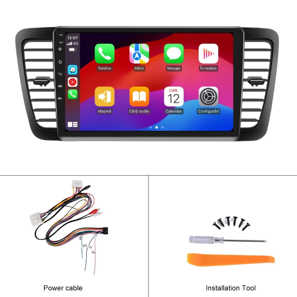 Navigație Auto Dedicată Subaru Legacy (2004-2010), Android 14, 9" IPS HD, 2GB RAM + 32GB, CarPlay/Android Auto Wireless, Wi-Fi, Bluetooth 5.4, DSP, 4x45W [4]