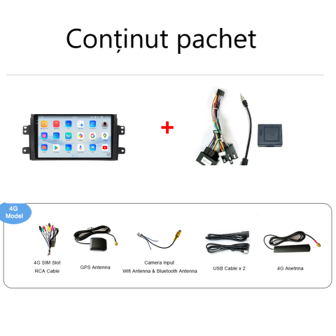 Navigatie Suzuki SX4 (2005-2014) Android 14, 12GB RAM, 256GB ROM, Ecran 9.33 inch 2K QLED [4]