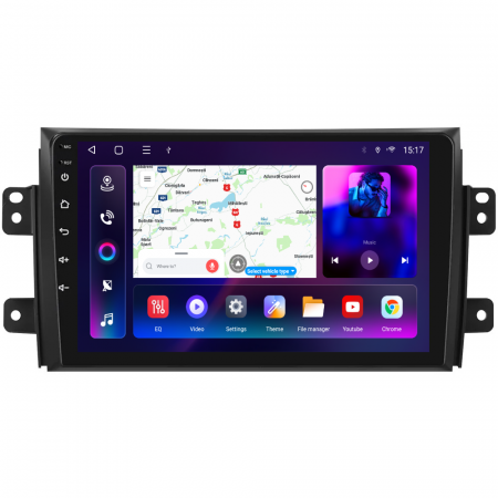 PROMOTII % - Navigatie Suzuki SX4 (2005-2014) cu Android 12, 8GB RAM 128GB ROM, SIM 4G, DSP, Carplay si Android Auto ecran 9 inch