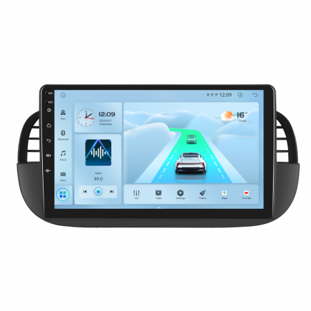 Fiat 500 (2007-2014) - Navigatie FIAT 500 (2007-2015), Android 12, 2GB RAM 32GB, DSP, Carplay si Android auto, ecran 9 inch