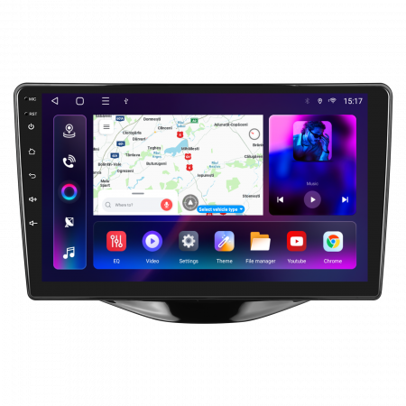 Toyota Aygo (2014-2022) - Navigatie Toyota Aygo (2014-2022), Android 12, 8GB RAM 128GB, SLOT SIM 4G, DSP, Carplay si Android auto, ecran 9 inch