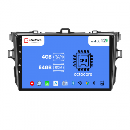 Navigatie Toyota Corolla (2009-2013), Android 12, 4GB RAM 64GB, SIM 4G, DSP, Carplay si Android auto, ecran 9 inch [2]