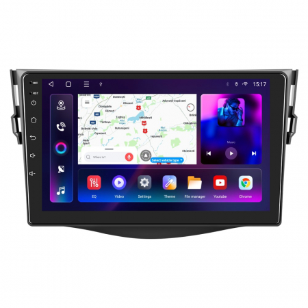 Toyota RAV 4 (2007-2011) - Navigatie Toyota RAV 4 (2007-2011), Android 12, 8GB RAM 128GB, SLOT SIM 4G, DSP, Carplay si Android auto, ecran 9 inch