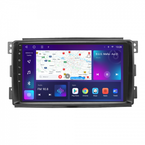 PROMOTII % - Navigatie Mercedes Benz Smart (2005-2010) cu Android, 4GB RAM 64GB ROM, cu SLOT SIM 4G, DSP, ecran 9 Inch, Carplay si Android Auto