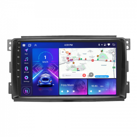 Smart ForTwo (2005-2010) - Navigatie Mercedes Benz Smart (2005-2010) cu Android, 4GB RAM 64GB ROM, DSP, ecran 9 Inch, Carplay si Android Auto