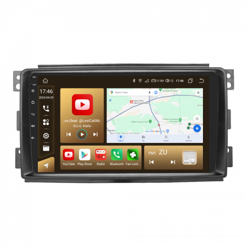 PROMOTII % - Navigatie Mercedes Benz Smart (2005-2010) cu Android, 8GB RAM 128GB ROM, cu SLOT SIM 4G, DSP, ecran 9 Inch, Carplay si Android Auto