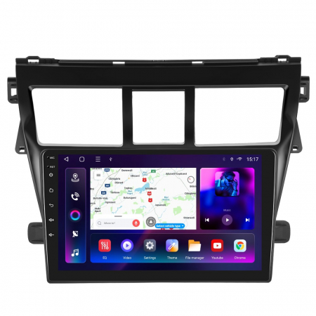Toyota Vios (2009-2014) - Navigatie Toyota Vios Yaris (2007-2012), Android 12, 8GB RAM 128GB,SLOT SIM 4G, DSP, Carplay si Android auto, ecran 9 inch