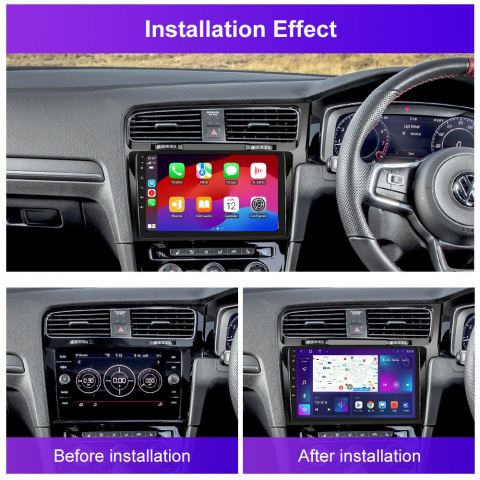 Navigatie Volkswagen Golf 7 (2012-2020) 2GB RAM 32GB, Android 12, DPS, CarPlay si Android Auto, ecran 10 Inch - NEGRU [7]