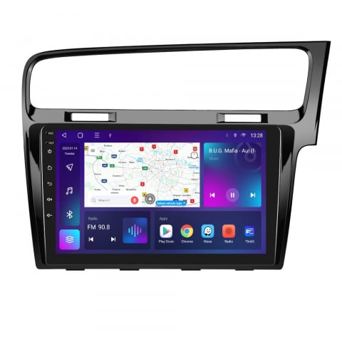 Golf 7 (2012-2020) - Navigatie Volkswagen Golf 7 (2012-2020) Android 12, 4GB RAM 64GB ROM, DSP, SIM 4G, CarPlay si Android Auto Wi-fi, Youtube, Waze, ecran HD 10.1 Inch - NEGRU
