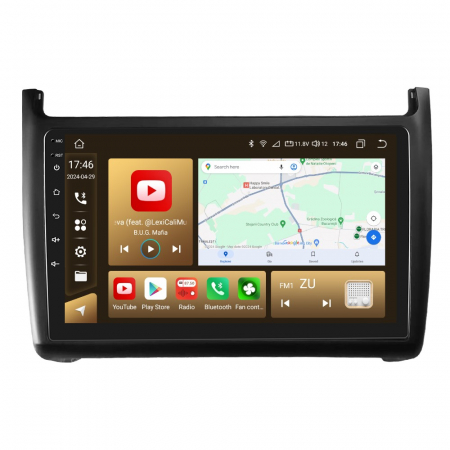 Polo (2009-2018) - Navigatie Volkswagen POLO (2011-2016), Android 8GB RAM 128GB ROM, SIM 4G, DSP, CarPlay wireless si Android Auto, ecran HD 9 Inch