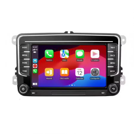 Golf 5 (2004-2009) - Navigatie VW,Skoda,Seat cu Android 4+64GB, CarPlay si Android Auto, SLOT SIM 4G, dedicata Golf 5, Golf 6, Jetta, Passat B6, CC, B7, Polo, Tiguan, Touran, Skoda, Seat ecran 7 inch
