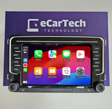 Navigatie VW,Skoda,Seat cu Android 4+64GB, CarPlay si Android Auto, SLOT SIM 4G, dedicata Golf 5, Golf 6, Jetta, Passat B6, CC, B7, Polo, Tiguan, Touran, Skoda, Seat ecran 7 inch [1]