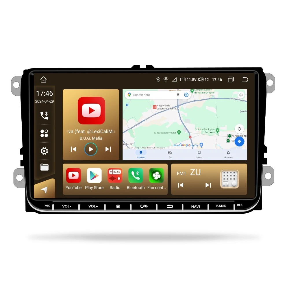 Passat B7 (2011-2015) - Navigatie Volkswagen|Skoda|Seat cu Android 13, Carplay, 4GB RAM 64GB ROM DSP, SIM 4G, Ecran de 9 inch, dedicata Golf 5, Golf 6, Jetta, Passat B6, CC, B7, Polo, Tiguan, Touran, Skoda, Seat