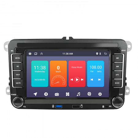 Passat B7 (2011-2015) - Navigatie Volkswagen|Skoda|Seat cu Android 10, Ecran de 7 Inch, 7 culori, 2x USB Frontal, dedicata Golf 5, Golf 6, Jetta, Passat B6, CC, B7, Polo, Tiguan, Touran, Skoda, Seat